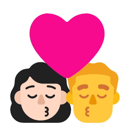 👩🏻‍❤️‍💋‍👨 Emoji sich küssendes Paar - Frau: helle Hautfarbe, Hombre Microsoft Windows 11 23H2.