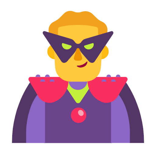 🦹‍♂️ Emoji Homem Supervilão na Microsoft Windows 11 23H2.