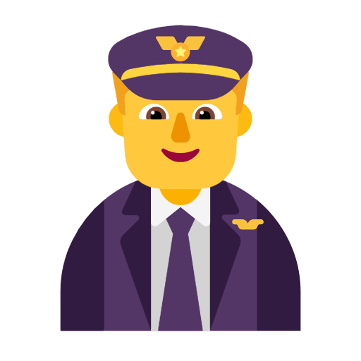 Emoji 👨‍✈️ Pilota Uomo su Microsoft Windows 11 23H2.