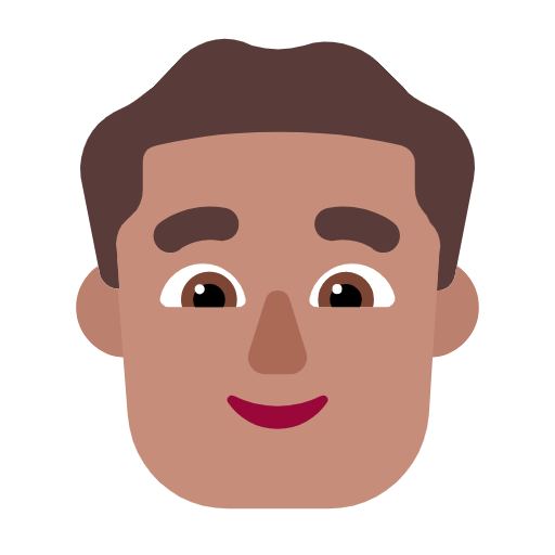 Emoji 👨🏽 Uomo: Carnagione Olivastra su Microsoft Windows 11 23H2.