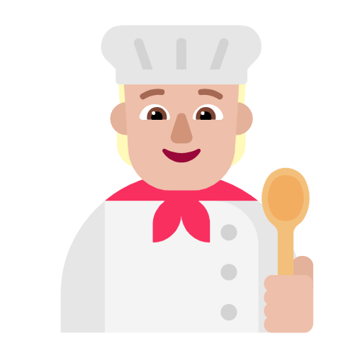Emoji 🧑🏼‍🍳 Persona Che Cucina: Carnagione Abbastanza Chiara su Microsoft Windows 11 23H2.
