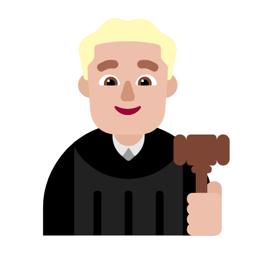 👨🏼‍⚖️ Emoji Juez: Tono De Piel Claro Medio en Microsoft Windows 11 23H2.