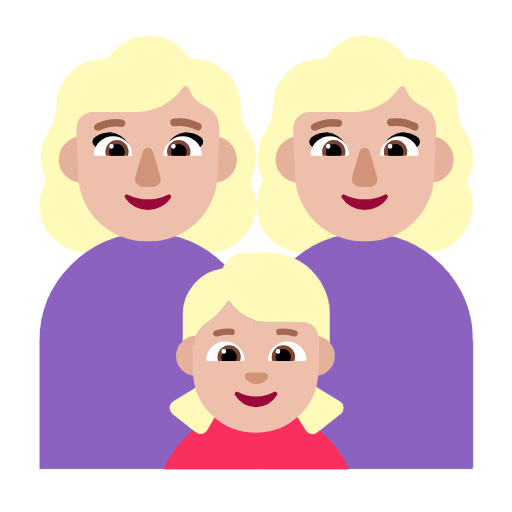 👩🏼‍👩🏼‍👧🏼 Emoji Familia - Mujer, Mujer, Niña: Tono De Piel Claro Medio en Microsoft Windows 11 23H2.