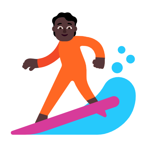 🏄🏿 Emoji Surfer(in): dunkle Hautfarbe Microsoft Windows 11 23H2.