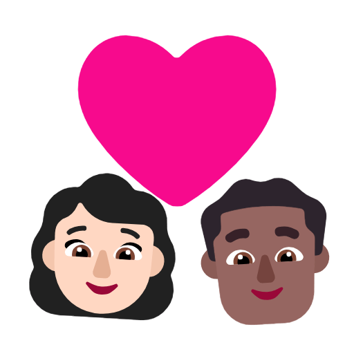 Emoji 👩🏻‍❤️‍👨🏾 Coppia Con Cuore - Donna: Carnagione Chiara, Uomo: Carnagione Abbastanza Scura su Microsoft Windows 11 23H2.