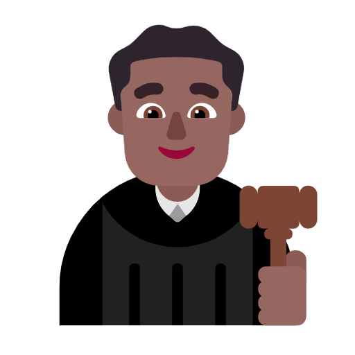 👨🏾‍⚖️ Emoji Juez: Tono De Piel Oscuro Medio en Microsoft Windows 11 23H2.