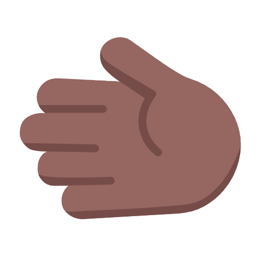 🫲🏾 Emoji Linke Hand: mitteldunkle Hautfarbe Microsoft Windows 11 23H2.