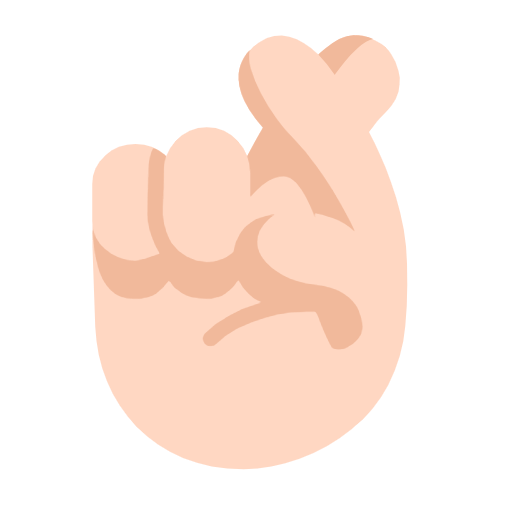 🤞🏻 Emoji Hand mit gekreuzten Fingern: helle Hautfarbe Microsoft Windows 11 23H2.