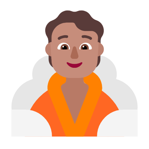 🧖🏽 Emoji Persona En Una Sauna: Tono De Piel Medio en Microsoft Windows 11 23H2.