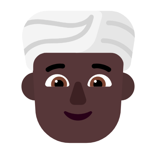 Emoji 👳🏿 Persona Con Turbante: Carnagione Scura su Microsoft Windows 11 23H2.