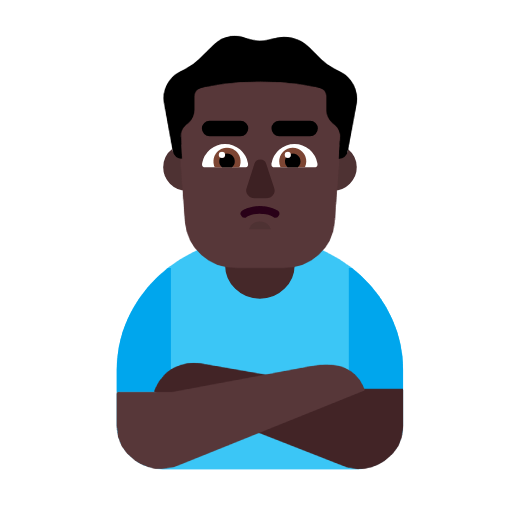 🙎🏿‍♂️ Emoji schmollender Mann: dunkle Hautfarbe Microsoft Windows 11 23H2.