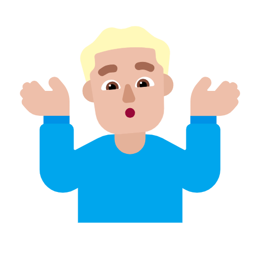 🤷🏼‍♂️ Emoji Hombre Encogido De Hombros: Tono De Piel Claro Medio en Microsoft Windows 11 23H2.