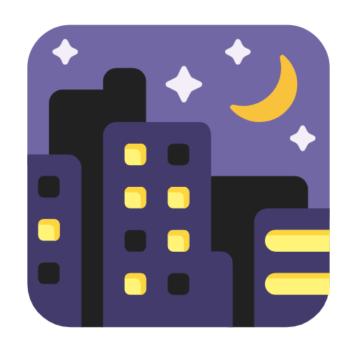 Emoji 🌃 Notte Stellata su Microsoft Windows 11 23H2.