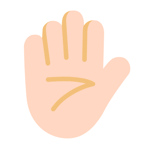 ✋🏻 Emoji Mão Levantada: Pele Clara na Microsoft Windows 11 23H2.