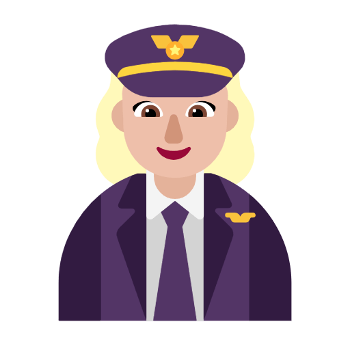Emoji 👩🏼‍✈️ Pilota Donna: Carnagione Abbastanza Chiara su Microsoft Windows 11 23H2.