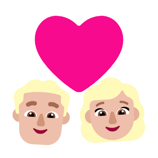 Emoji 👨🏼‍❤️‍👩🏼 Coppia Con Cuore - Uomo: Carnagione Abbastanza Chiara, Donna: Carnagione Abbastanza Chiara su Microsoft Windows 11 23H2.