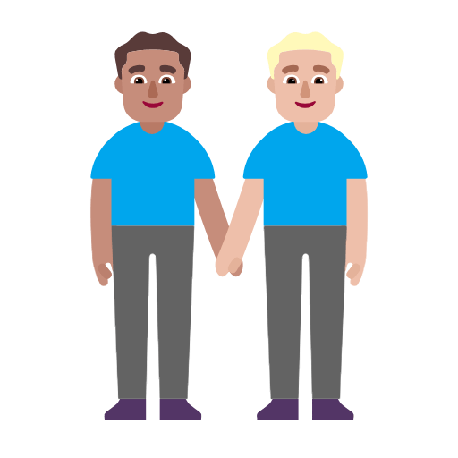 Emoji 👨🏽‍🤝‍👨🏼 Due Uomini Che Si Tengono Per Mano: Carnagione Olivastra E Carnagione Abbastanza Chiara su Microsoft Windows 11 23H2.