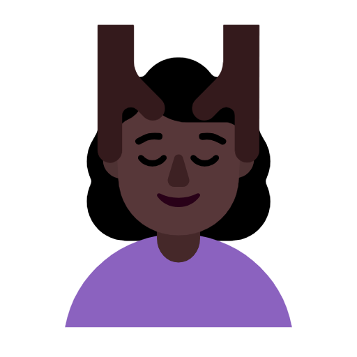 💆🏿‍♀️ Emoji Frau, die eine Kopfmassage bekommt: dunkle Hautfarbe Microsoft Windows 11 23H2.