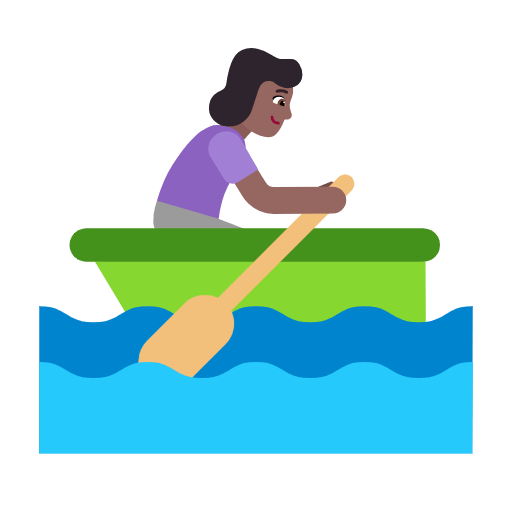 Emoji 🚣🏾‍♀️ Donna In Barca A Remi: Carnagione Abbastanza Scura su Microsoft Windows 11 23H2.