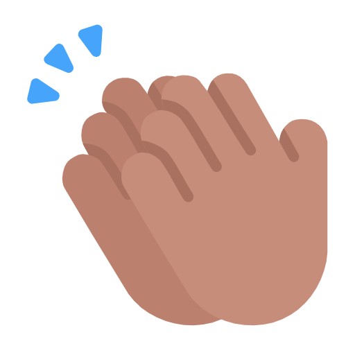 👏🏽 Emoji klatschende Hände: mittlere Hautfarbe Microsoft Windows 11 23H2.