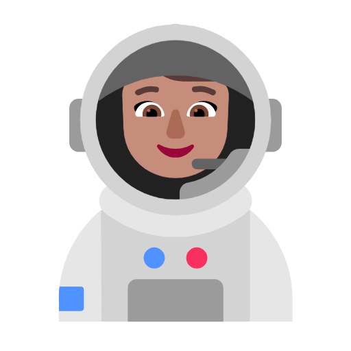 Emoji 👩🏽‍🚀 Astronauta Donna: Carnagione Olivastra su Microsoft Windows 11 23H2.
