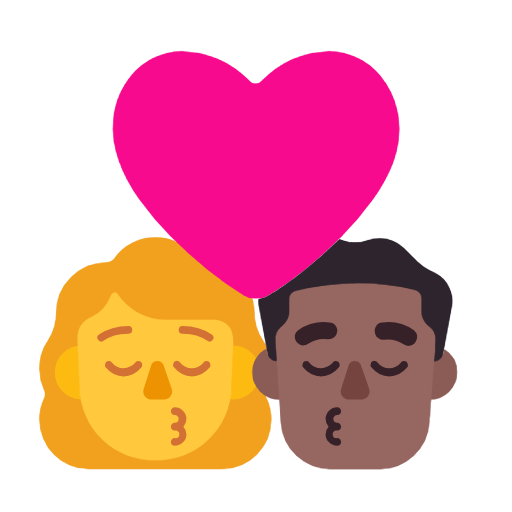 👩‍❤️‍💋‍👨🏾 Emoji sich küssendes Paar - Frau, Mann: mitteldunkle Hautfarbe Microsoft Windows 11 23H2.