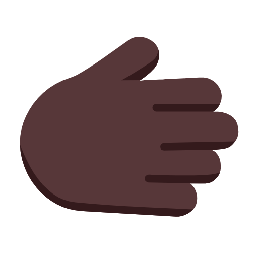 🫱🏿 Emoji Mano Derecha: Tono De Piel Oscuro en Microsoft Windows 11 23H2.