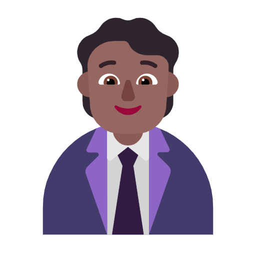 🧑🏾‍💼 Emoji Oficinista Hombre: Tono De Piel Oscuro Medio en Microsoft Windows 11 23H2.