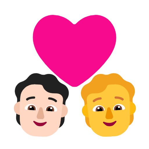 Emoji 🧑🏻‍❤️‍🧑 Coppia Con Cuore: persona, persona, Carnagione Chiara, Nessun tono della pelle su Microsoft Windows 11 23H2.