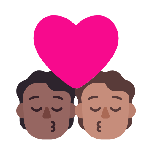 Emoji 🧑🏾‍❤️‍💋‍🧑🏽 Bacio Tra Coppia: persona, persona, Carnagione Abbastanza Scura, Carnagione Olivastra su Microsoft Windows 11 23H2.