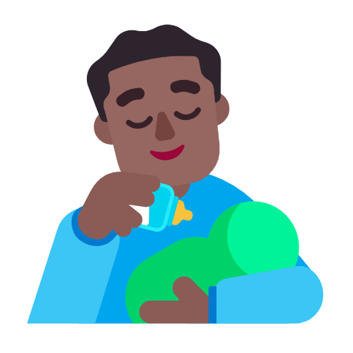 👨🏾‍🍼 Emoji Homem Alimentando Bebê: Pele Morena Escura na Microsoft Windows 11 23H2.