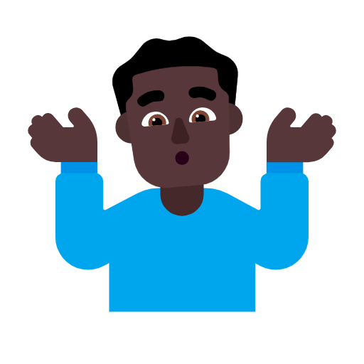 🤷🏿‍♂️ Emoji Hombre Encogido De Hombros: Tono De Piel Oscuro en Microsoft Windows 11 23H2.