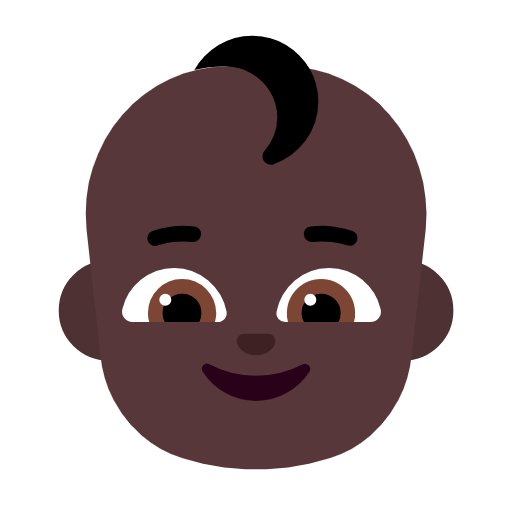 👶🏿 Emoji Baby: dunkle Hautfarbe Microsoft Windows 11 23H2.
