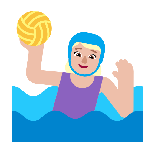 🤽🏼‍♀️ Emoji Mujer Jugando Al Waterpolo: Tono De Piel Claro Medio en Microsoft Windows 11 23H2.