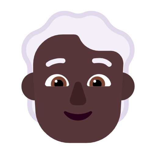🧑🏿‍🦳 Emoji Erwachsener: dunkle Hautfarbe, weißes Haar Microsoft Windows 11 23H2.