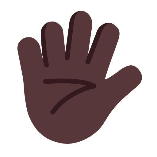 Hand mit gespreizten Fingern: dunkle Hautfarbe Microsoft Windows 11 23H2.