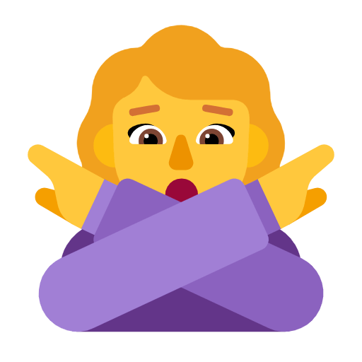 🙅‍♀️ Emoji Mulher Fazendo Gesto De «não» na Microsoft Windows 11 23H2.