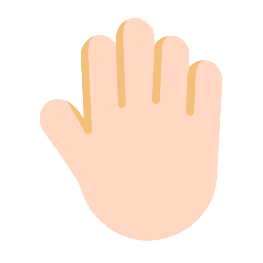 🤚🏻 Emoji Dorso Da Mão Levantado: Pele Clara na Microsoft Windows 11 23H2.