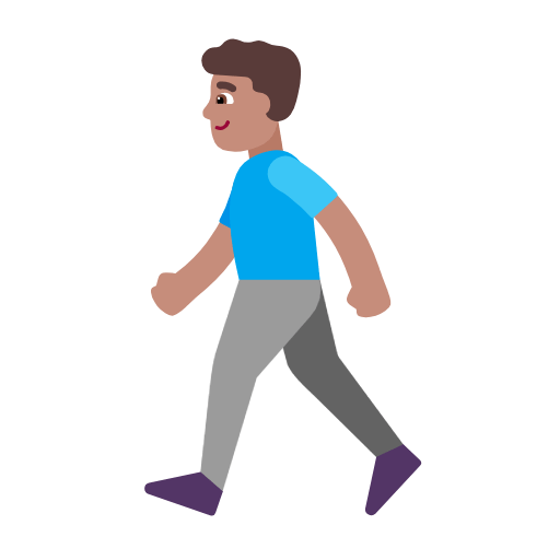 Emoji 🚶🏽‍♂️ Uomo Che Cammina: Carnagione Olivastra su Microsoft Windows 11 23H2.
