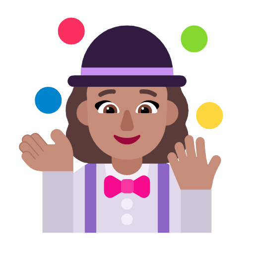 Emoji 🤹🏽‍♀️ Giocoliere Donna: Carnagione Olivastra su Microsoft Windows 11 23H2.