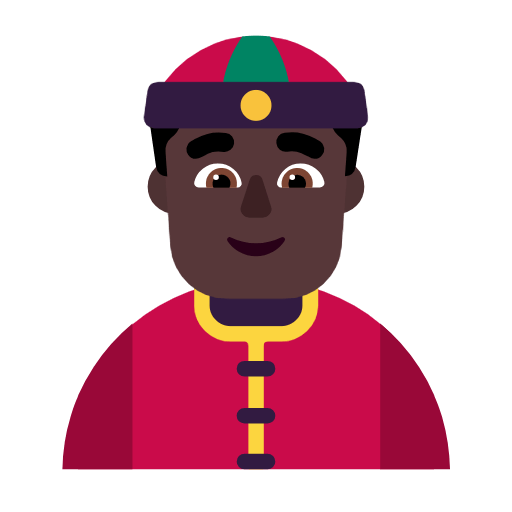 👲🏿 Emoji Hombre Con Gorro Chino: Tono De Piel Oscuro en Microsoft Windows 11 23H2.