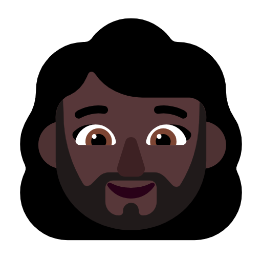 Emoji 🧔🏿‍♀️ Uomo Con La Barba Carnagione Scura su Microsoft Windows 11 23H2.