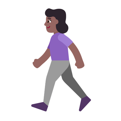 🚶🏾‍♀️ Emoji Mujer Caminando: Tono De Piel Oscuro Medio en Microsoft Windows 11 23H2.