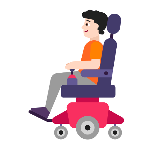 🧑🏻‍🦼 Emoji Person in motorisiertem Rollstuhl: helle Hautfarbe Microsoft Windows 11 23H2.