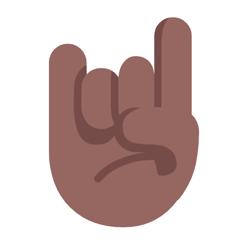 🤘🏾 Emoji Saudação Do Rock: Pele Morena Escura na Microsoft Windows 11 23H2.