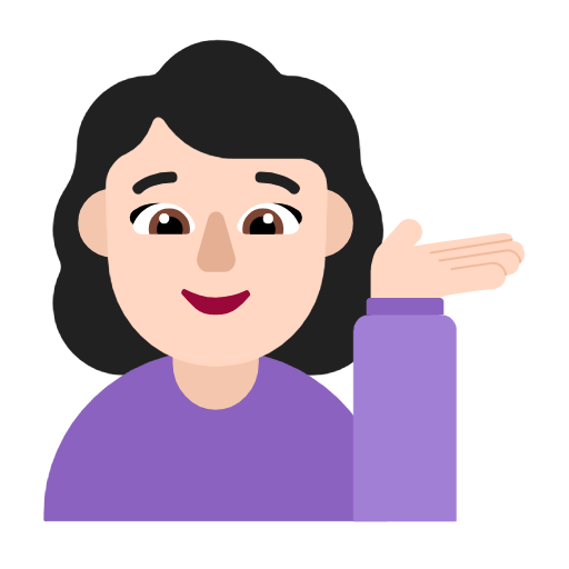 Emoji 💁🏻‍♀️ Donna Con Suggerimento: Carnagione Chiara su Microsoft Windows 11 23H2.
