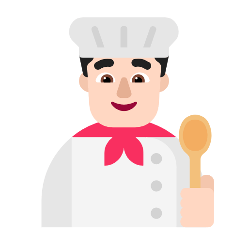 Emoji 👨🏻‍🍳 Cuoco: Carnagione Chiara su Microsoft Windows 11 23H2.