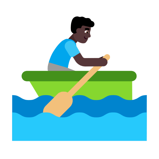 Emoji 🚣🏿‍♂️ Uomo In Barca A Remi: Carnagione Scura su Microsoft Windows 11 23H2.