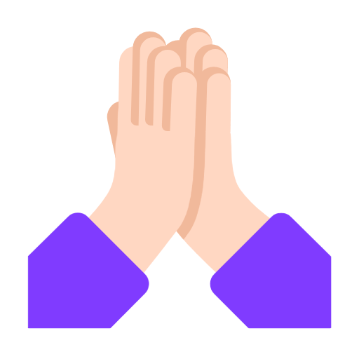 🙏🏻 Emoji Manos En Oración: Tono De Piel Claro en Microsoft Windows 11 23H2.