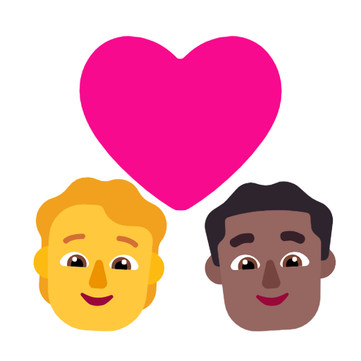 Emoji 🧑‍❤️‍👨🏾 Coppia Con Cuore: persona, uomo, Nessun tono della pelle, Carnagione Abbastanza Scura su Microsoft Windows 11 23H2.